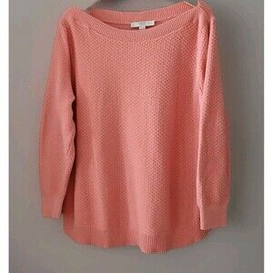 Ann Taylor Loft Plus Pure Cotton Sweater Sz 20-22 Peach/Pink Casual Chic Career